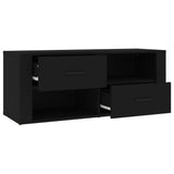 TV Cabinet Black 100x35x40 cm Engineered Wood - Close-Up Angle