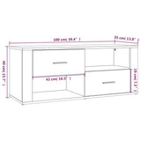 TV Cabinet Black 100x35x40 cm Engineered Wood - Extra Image