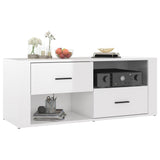 TV Cabinet High Gloss White 100x35x40 cm Engineered Wood - Top-Down View