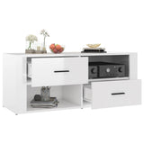 TV Cabinet High Gloss White 100x35x40 cm Engineered Wood - 45-Degree Angle