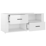 TV Cabinet High Gloss White 100x35x40 cm Engineered Wood - Close-Up Angle