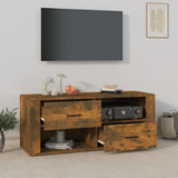 TV Cabinet Smoked Oak 100x35x40 cm Engineered Wood - Side View