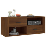 TV Cabinet Brown Oak 100x35x40 cm Engineered Wood - Top-Down View