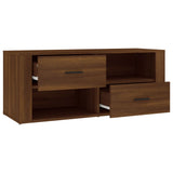 TV Cabinet Brown Oak 100x35x40 cm Engineered Wood - Close-Up Angle