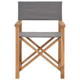 Director's Chairs 2 pcs Solid Wood Teak Grey