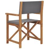 Director's Chairs 2 pcs Solid Wood Teak Grey - Rear View