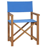 Director's Chairs 2 pcs Solid Wood Teak Blue