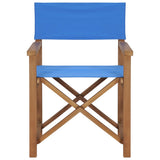 Director's Chairs 2 pcs Solid Wood Teak Blue