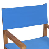 Director's Chairs 2 pcs Solid Wood Teak Blue - Close-Up Angle