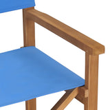 Director's Chairs 2 pcs Solid Wood Teak Blue - Low Angle