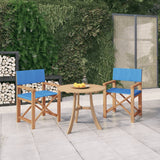 Director's Chairs 2 pcs Solid Wood Teak Blue