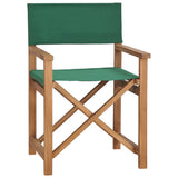 Director's Chairs 2 pcs Solid Wood Teak Green - Side View