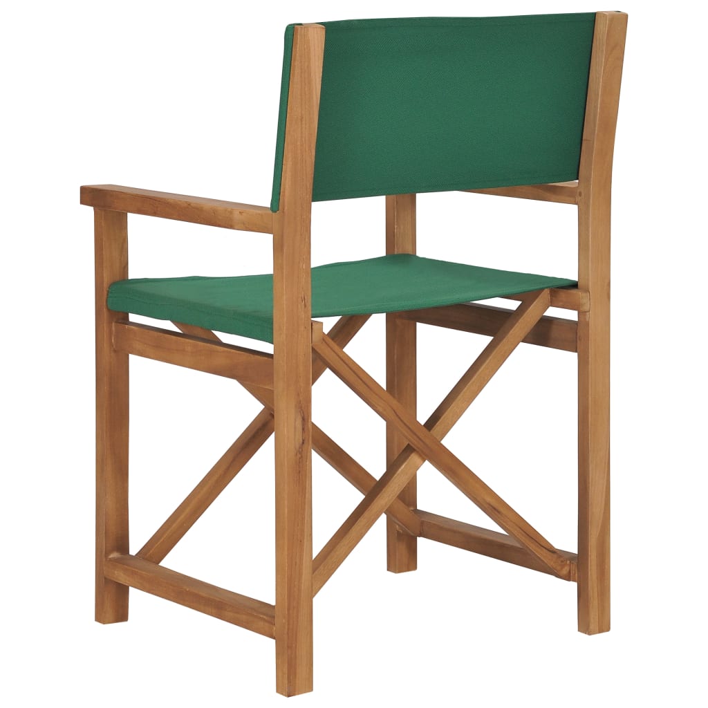 Director's Chairs 2 pcs Solid Wood Teak Green