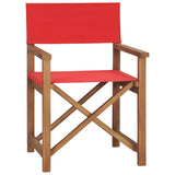 Director's Chairs 2 pcs Solid Wood Teak Red - Side View