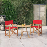 Director's Chairs 2 pcs Solid Wood Teak Red