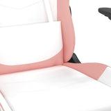 Gaming Chair with Footrest White and Pink Faux Leather - Extra Image