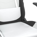 Gaming Chair with Footrest White and Black Faux Leather - Extra Image