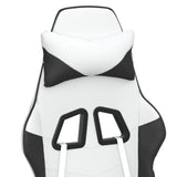 Gaming Chair with Footrest White and Black Faux Leather - Extra Image