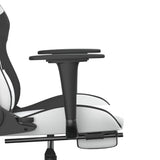 Gaming Chair with Footrest White and Black Faux Leather - Extra Image