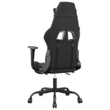 Gaming Chair with Footrest Black and Camouflage Faux Leather - 45-Degree Angle