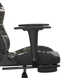 Gaming Chair with Footrest Black and Camouflage Faux Leather - Extra Image