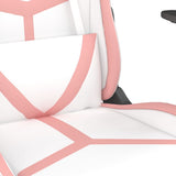 Gaming Chair with Footrest White and Pink Faux Leather - Extra Image