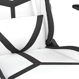 Gaming Chair with Footrest White and Black Faux Leather - Extra Image