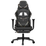 Gaming Chair with Footrest Black and Camouflage Faux Leather