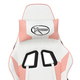 Gaming Chair with Footrest White and Pink Faux Leather - Extra Image