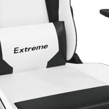 Gaming Chair with Footrest White and Black Faux Leather - Extra Image