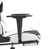 Gaming Chair with Footrest White and Black Faux Leather - Extra Image