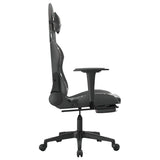 Gaming Chair with Footrest Black and Camouflage Faux Leather - Top-Down View
