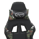 Gaming Chair with Footrest Black and Camouflage Faux Leather - Extra Image