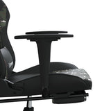 Gaming Chair with Footrest Black and Camouflage Faux Leather - Extra Image