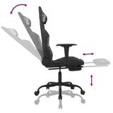 Gaming Chair with Footrest Black and Camouflage Fabric - Close-Up Angle