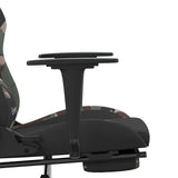 Gaming Chair with Footrest Black and Camouflage Fabric - Extra Image