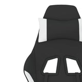 Gaming Chair with Footrest Black and White Fabric - Extra Image