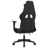 Gaming Chair with Footrest Black and White Fabric - 45-Degree Angle