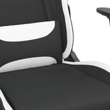 Gaming Chair with Footrest Black and White Fabric - Extra Image
