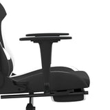 Gaming Chair with Footrest Black and White Fabric - Extra Image