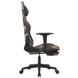 Gaming Chair with Footrest Camouflage and Black Fabric - Top-Down View