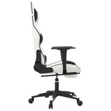 Gaming Chair with Footrest White and Black Faux Leather - Top-Down View