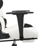Gaming Chair with Footrest White and Black Faux Leather - Extra Image