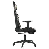 Gaming Chair with Footrest Black and Camouflage Faux Leather - Top-Down View