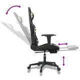 Gaming Chair with Footrest Black and Camouflage Faux Leather - Close-Up Angle