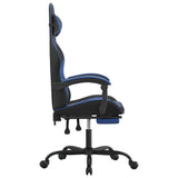 Gaming Chair with Footrest Black and Blue Faux Leather - Top-Down View