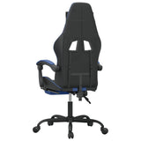 Gaming Chair with Footrest Black and Blue Faux Leather - 45-Degree Angle