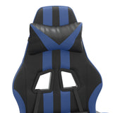 Gaming Chair with Footrest Black and Blue Faux Leather - Extra Image