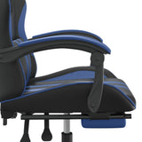 Gaming Chair with Footrest Black and Blue Faux Leather - Extra Image