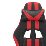 Gaming Chair with Footrest Black and Red Faux Leather